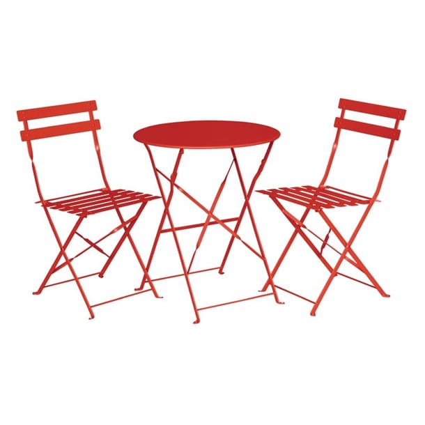 Bolero Perth Red Pavement Style Steel Table Round 600mm gh560