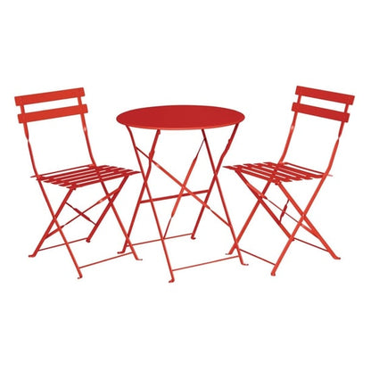 Bolero Perth Red Pavement Style Steel Table Round 600mm gh560
