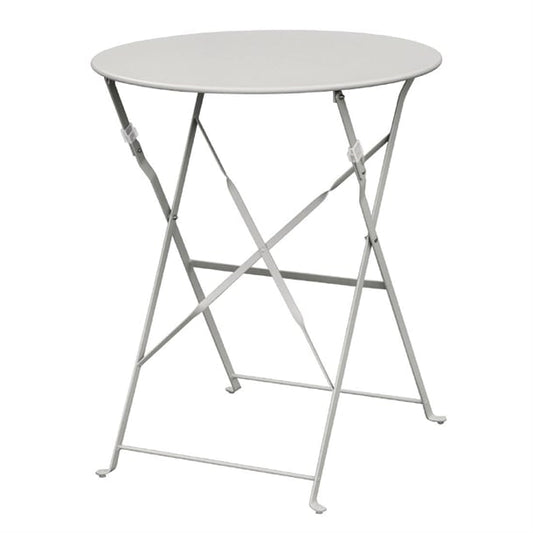 Bolero Perth Grey Pavement Style Steel Table Round 600mm gh556