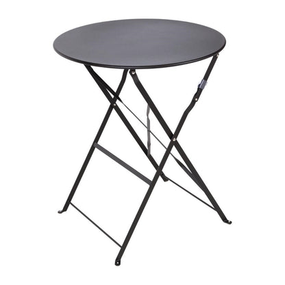 Bolero Perth Black Pavement Style Steel Table Round 600mm gh558