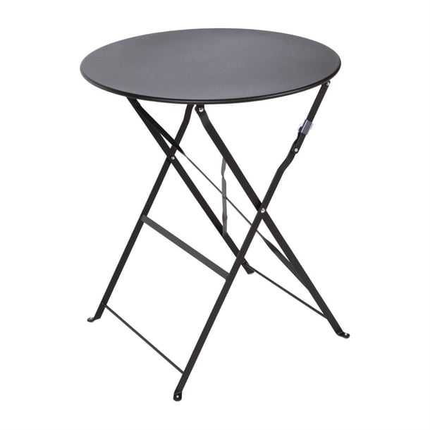 Bolero Perth Black Pavement Style Steel Table Round 600mm gh558