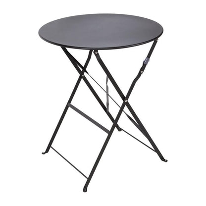 Bolero Perth Black Pavement Style Steel Table Round 600mm gh558