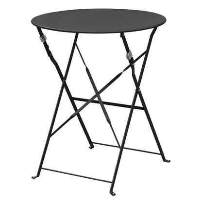 Bolero Perth Black Pavement Style Steel Table Round 600mm gh558