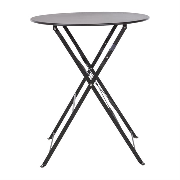 Bolero Perth Black Pavement Style Steel Table Round 600mm gh558