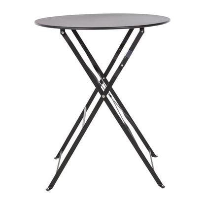 Bolero Perth Black Pavement Style Steel Table Round 600mm gh558