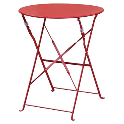 Bolero Perth Red Pavement Style Steel Table Round 600mm gh560