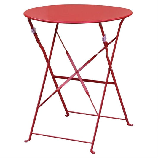 Bolero Perth Red Pavement Style Steel Table Round 600mm gh560
