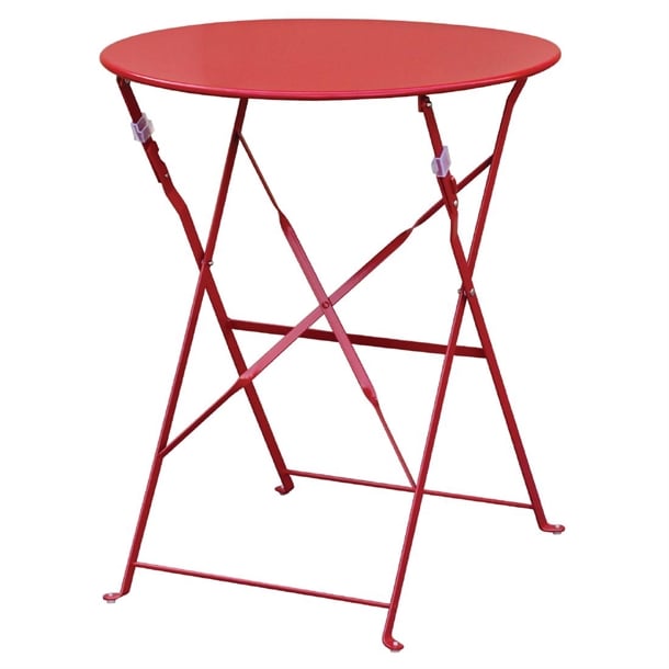 Bolero Perth Red Pavement Style Steel Table Round 600mm gh560