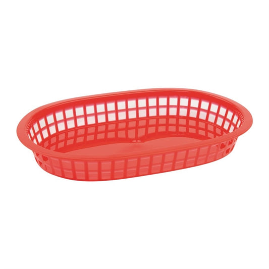 Olympia Oval Polypropylene Food Baskets Red (6 Pack) gh967