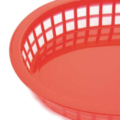 Olympia Oval Polypropylene Food Baskets Red (6 Pack) gh967