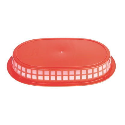Olympia Oval Polypropylene Food Baskets Red (6 Pack) gh967