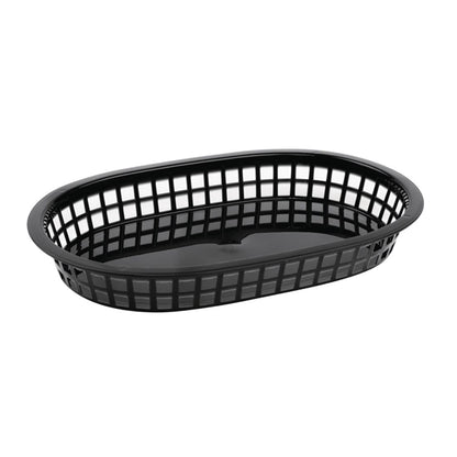 Olympia Oval Polypropylene Food Baskets Black (6 Pack) gh969