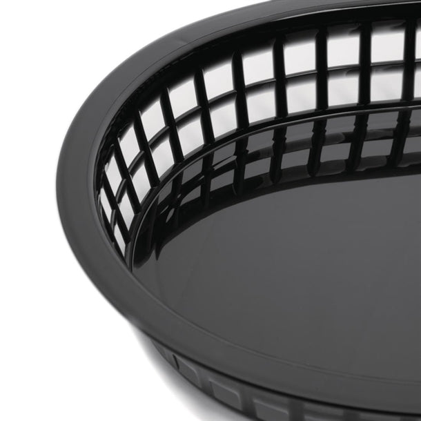 Olympia Oval Polypropylene Food Baskets Black (6 Pack) gh969