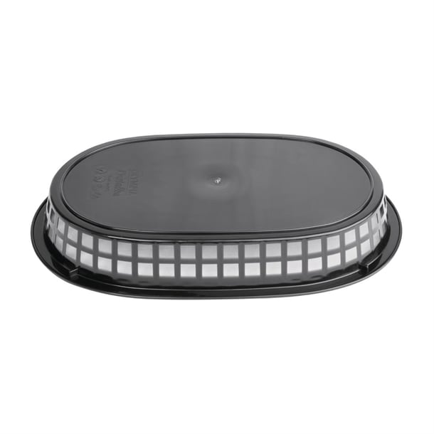 Olympia Oval Polypropylene Food Baskets Black (6 Pack) gh969