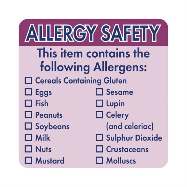 Hygiplas Allergen Food Labels (500 Pack) gj058