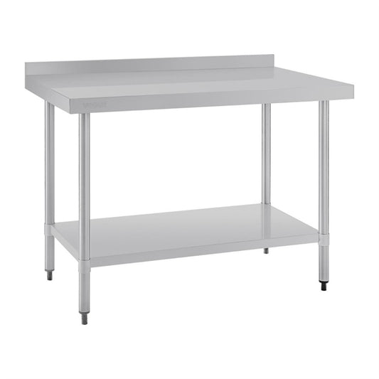 Vogue Stainless Steel Table with Upstand 1200mm gj507
