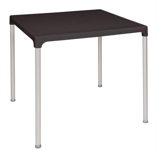 Black Square Table with Aluminium Legs 750mm gj970