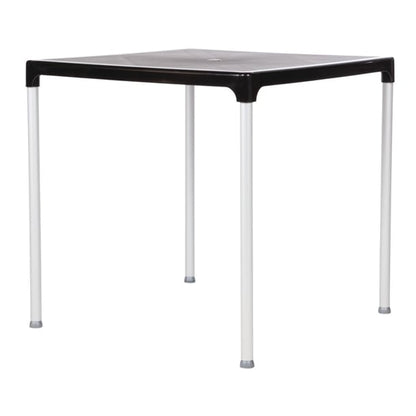 Black Square Table with Aluminium Legs 750mm gj970