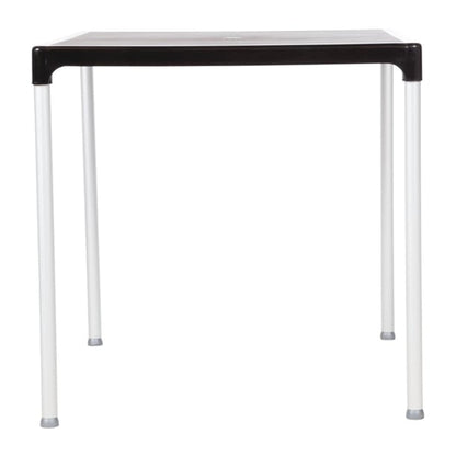 Black Square Table with Aluminium Legs 750mm gj970