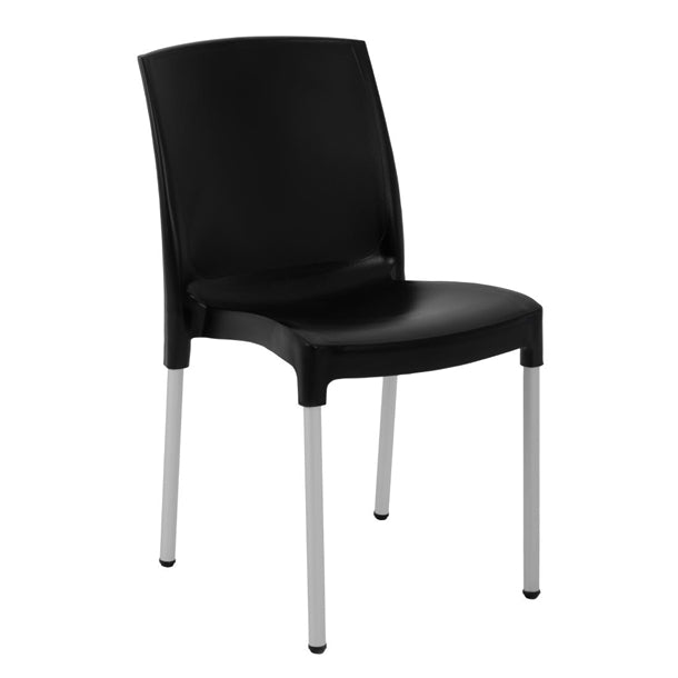 Stacking Bistro Side Chairs Black (4 Pack) gj976
