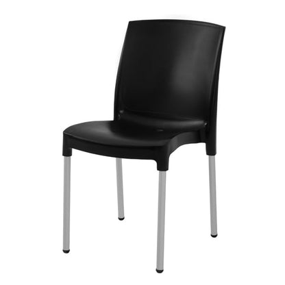 Stacking Bistro Side Chairs Black (4 Pack) gj976