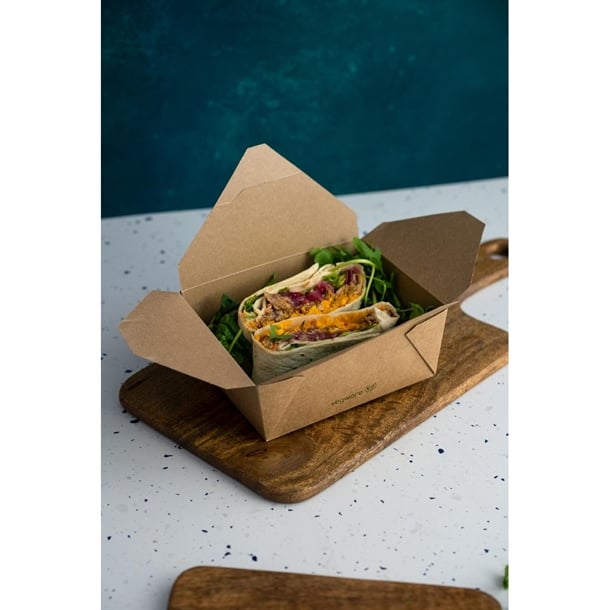 Vegware Compostable Paperboard Food Boxes No.8 1300ml / 46oz (300 Pack) gk102