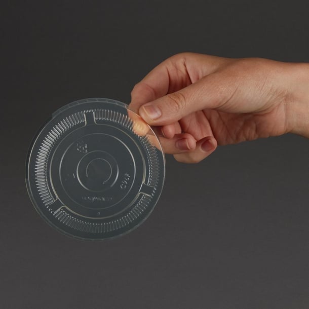 Vegware Compostable Cold Cup Flat Lids 340ml / 12oz and 455ml / 16oz (1000 Pack) gk106