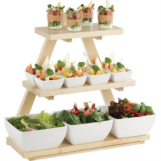 APS Triangle Wooden Buffet Stand Maple gk817