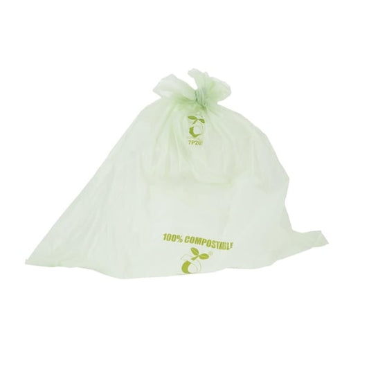 Jantex Green Compostable Bin Liners 10Ltr (24 Pack) hw684