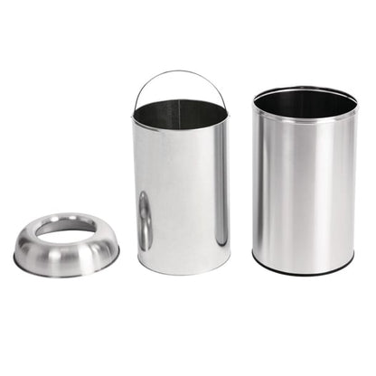 Bolero Bullet Bin with Open Top Lid Silver 40Ltr gk972