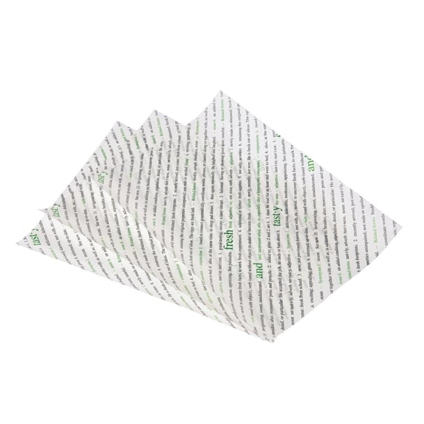 Greaseproof Paper Sheets Fresh and Tasty Print 255 x 203mm (500 Pack) gk975