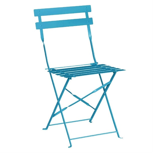 Bolero Perth Blue Pavement Style Steel Folding Chairs (2 Pack) gk982