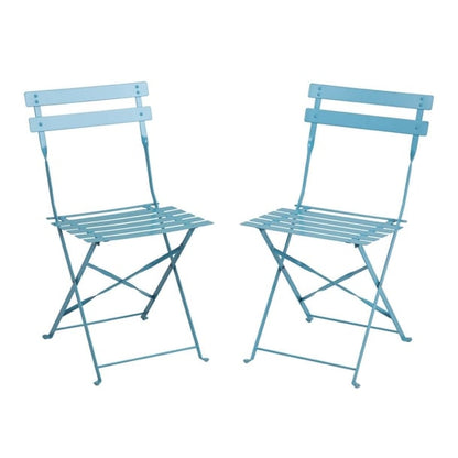 Bolero Perth Blue Pavement Style Steel Folding Chairs (2 Pack) gk982