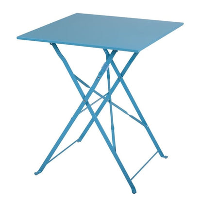 Bolero Perth Blue Pavement Style Steel Table Square 600mm gk985