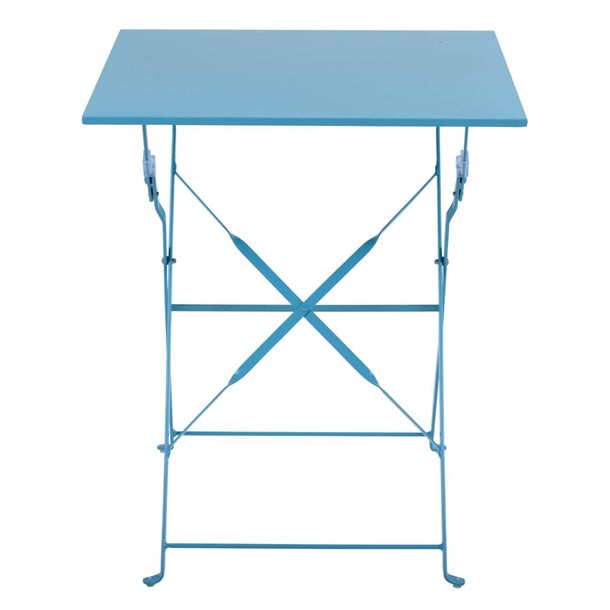 Bolero Perth Blue Pavement Style Steel Table Square 600mm gk985