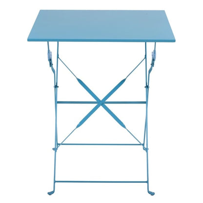 Bolero Perth Blue Pavement Style Steel Table Square 600mm gk985