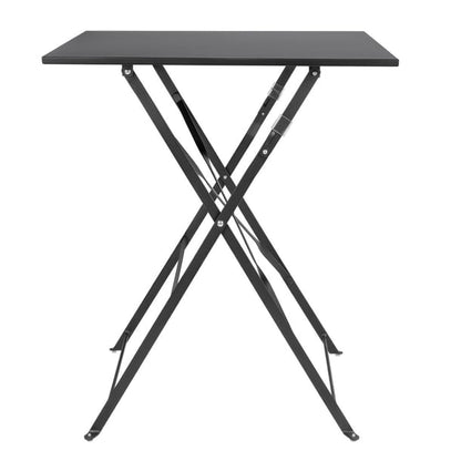 Bolero Perth Black Pavement Style Steel Table Square 600mm gk989