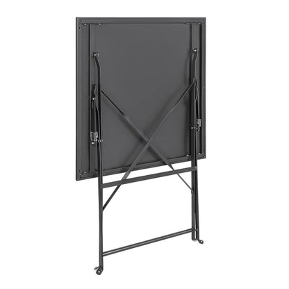 Bolero Perth Black Pavement Style Steel Table Square 600mm gk989