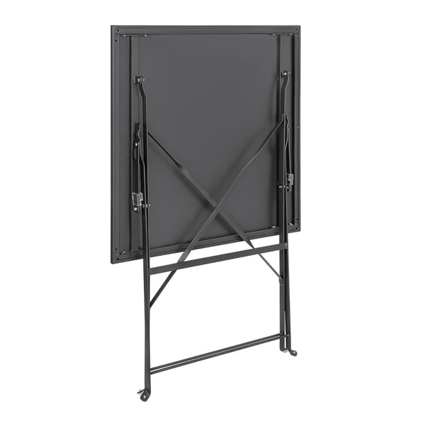Bolero Perth Black Pavement Style Steel Table Square 600mm gk989