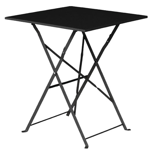 Bolero Perth Black Pavement Style Steel Table Square 600mm gk989