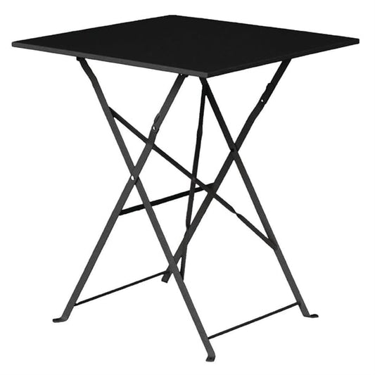 Bolero Perth Black Pavement Style Steel Table Square 600mm gk989