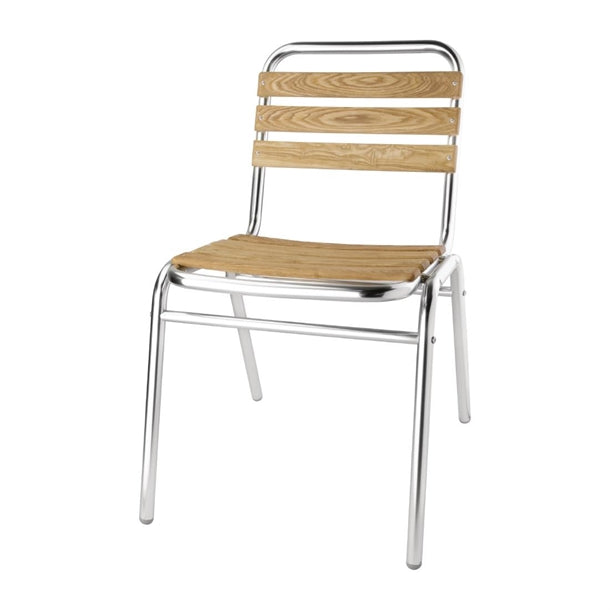 Bolero Aluminium & Ash Bistro Side Chairs (4 Pack) gk997