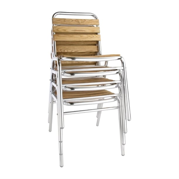 Bolero Aluminium & Ash Bistro Side Chairs (4 Pack) gk997