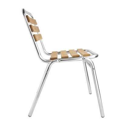 Bolero Aluminium & Ash Bistro Side Chairs (4 Pack) gk997