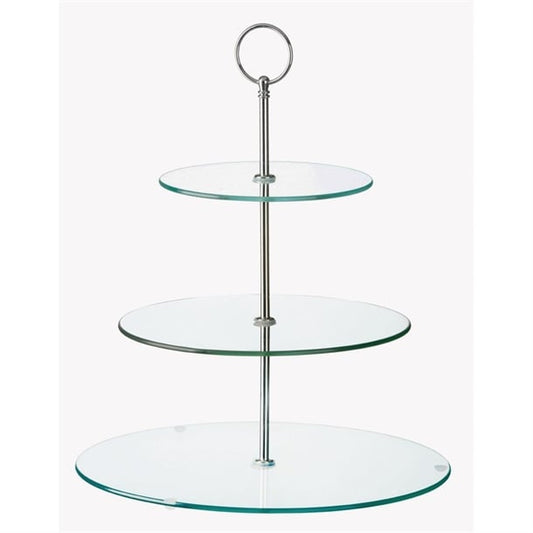 Glass Three Tiered Afternoon Tea Cake Stand gl080