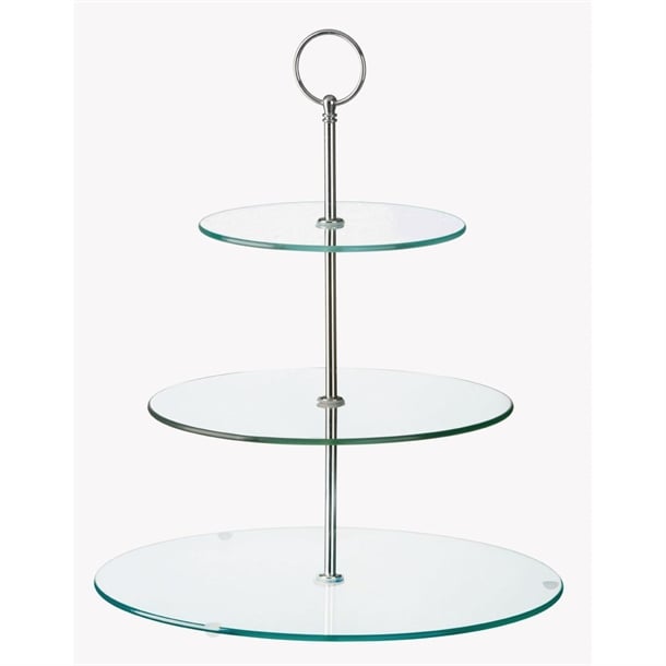 Glass Three Tiered Afternoon Tea Cake Stand gl080