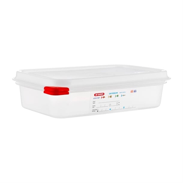 Araven Polypropylene 1/4 Gastronorm Food Containers 1.8Ltr (4 Pack) gl263