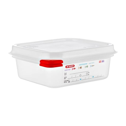 Araven Polypropylene 1/6 Gastronorm Food Storage Containers 1.1Ltr (4 Pack) gl264