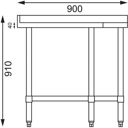 Vogue Stainless Steel Corner Table 700mm gl278