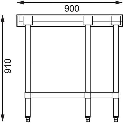 Vogue Stainless Steel Corner Table 700mm gl278